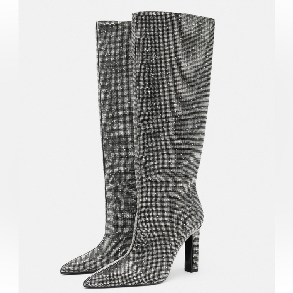 Zara Heeled Sparkly Boots